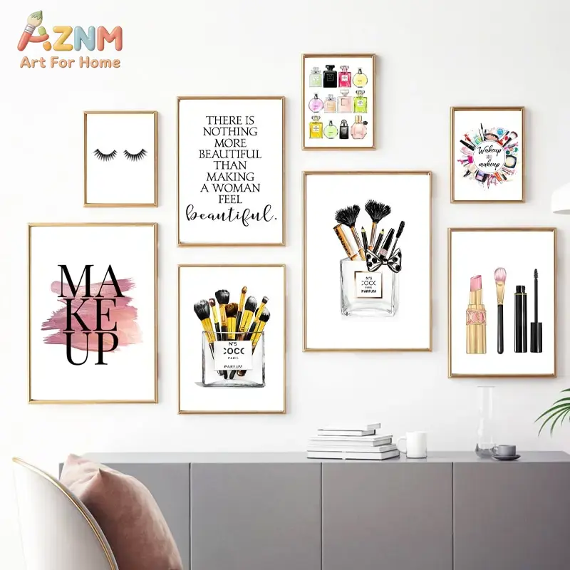 Beauty Of Makeup Quotes - AZNM Różowe Modne Makijażowe Obrazy na