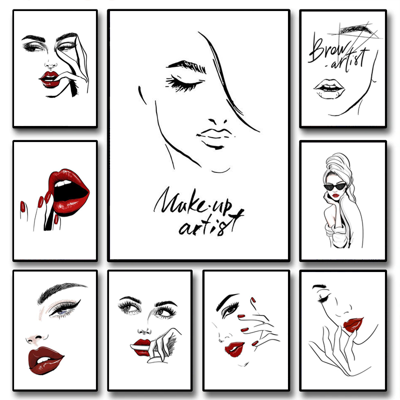 Beauty Of Makeup Quotes - Plakat z makijażem w stylu fashion,