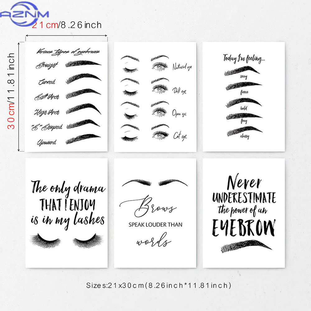 Beauty Of Makeup Quotes - Zestaw 6 obrazów na płótnie z