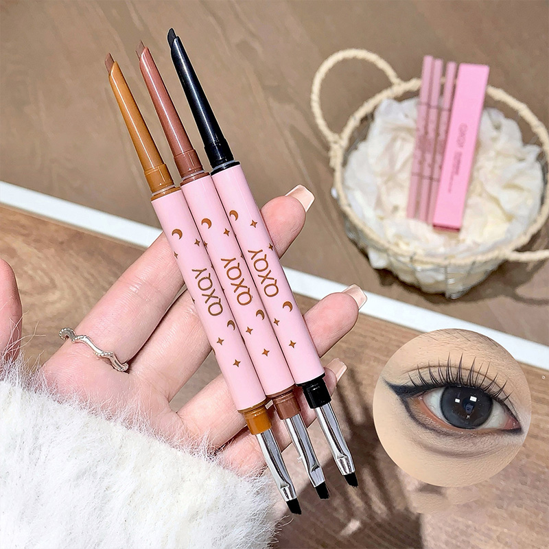 Makeup Brush Set - QXQY Dwustronny eyeliner, dwufunkcyjna kredka do