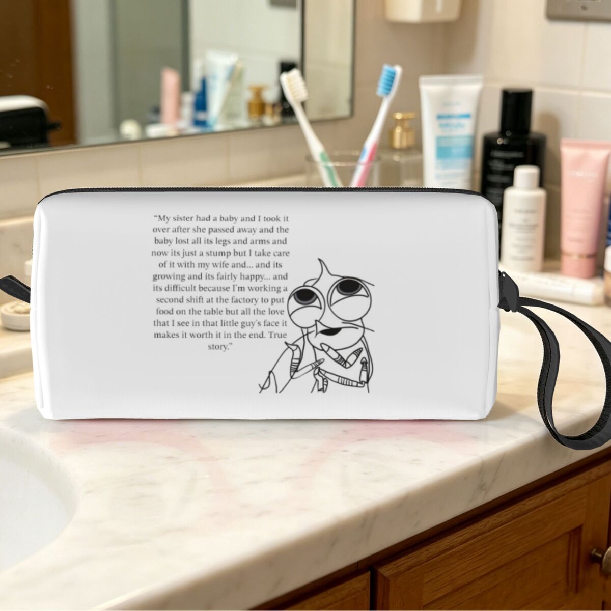 Beauty Of Makeup Quotes - Kosmetyczka Shark Tales Shrimp Quote, organizer