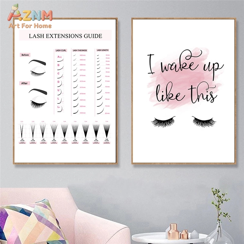 Beauty Of Makeup Quotes - AZNM Lash Extensions Guide Canvas Wall