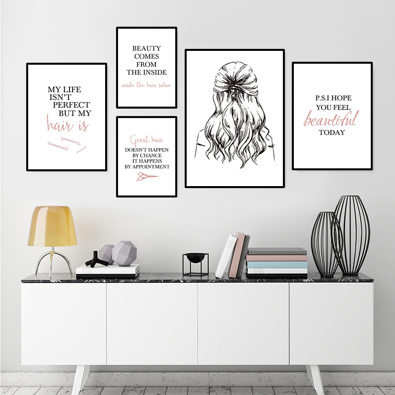 Beauty Of Makeup Quotes - Barbershop cytat plakaty artystyczne fryzura obraz