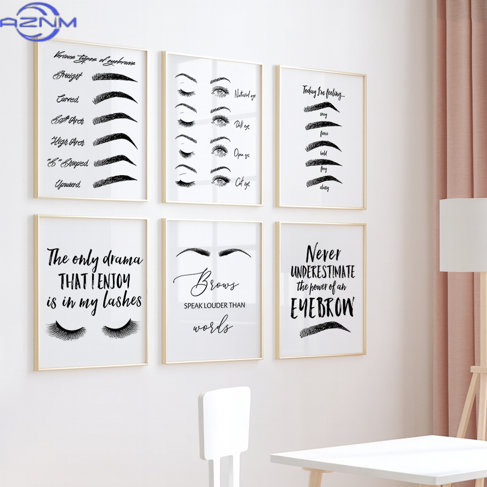 Zestaw 6 obrazów na płótnie z  – Beauty Of Makeup Quotes recenzja i cena