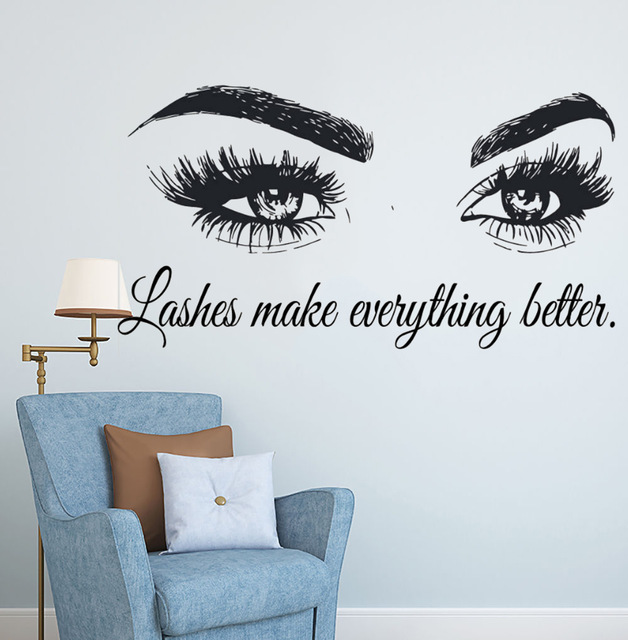 Rzęsy Vinyl kalkomania ścienna – Beauty Of Makeup Quotes recenzja i cena